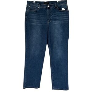 Nanette Lepore jeans High-Rise Slim Straight Blue denim stretch 18 NEW